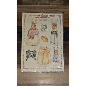 Vintage Merrimack Victorian Rabbit 1985 Susan Scanlon Paper Bunny Doll Cut Outs